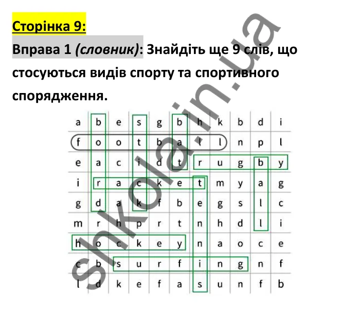 Відповідь до вправи 1 (словник), сторінка 9 - ГДЗ Робочий зошит Англійська мова 6 клас Коста (Куки) 2023