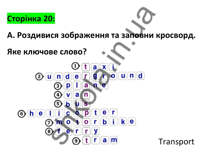 Відповідь до вправи A, сторінка 20 - ГДЗ Робочий зошит Англійська мова 6 клас Мітчелл 2023