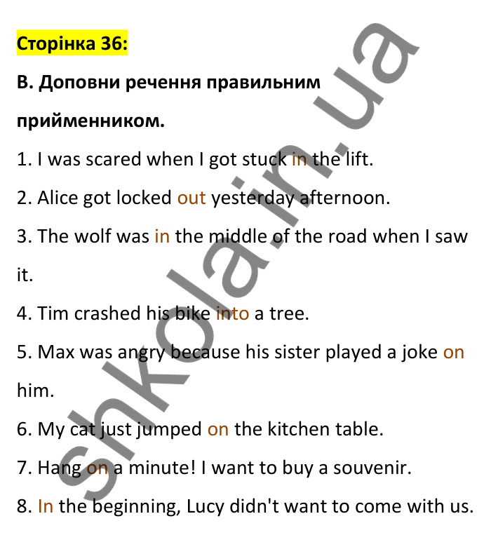 Відповідь до вправи B, сторінка 36 - ГДЗ Робочий зошит Англійська мова 6 клас Мітчелл 2023