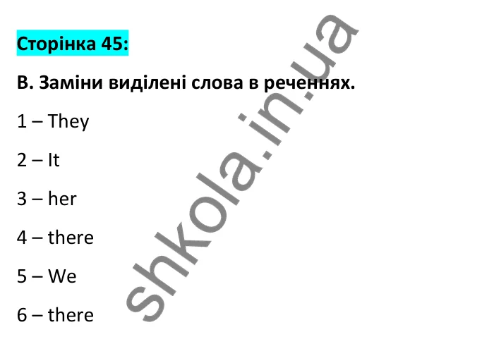Відповідь до вправи B, сторінка 45 - ГДЗ Робочий зошит Англійська мова 6 клас Мітчелл 2023