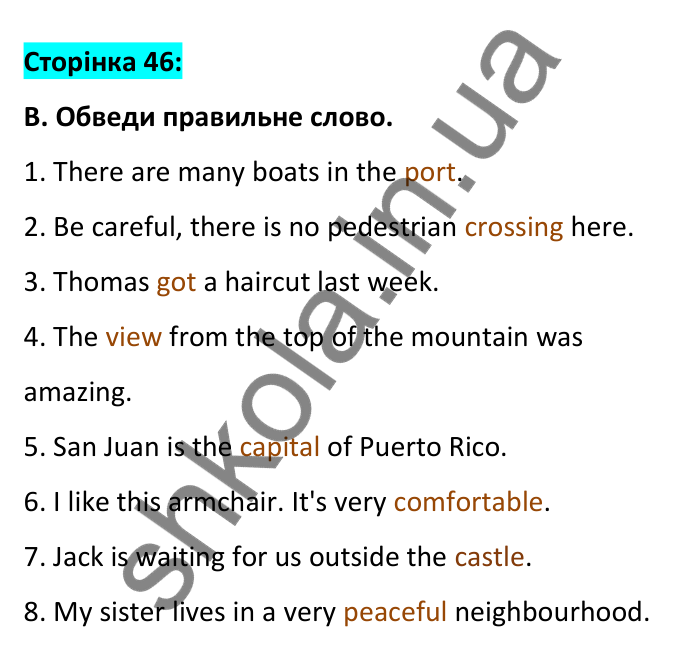 Відповідь до вправи B, сторінка 46 - ГДЗ Робочий зошит Англійська мова 6 клас Мітчелл 2023