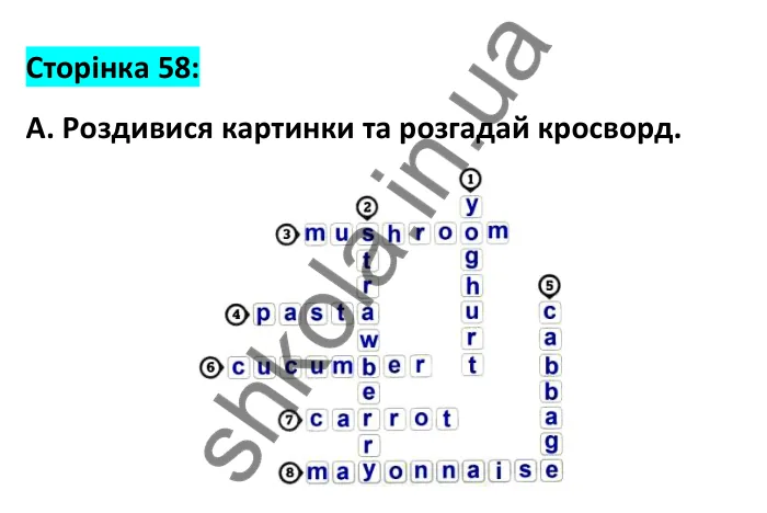 Відповідь до вправи A, сторінка 58 - ГДЗ Робочий зошит Англійська мова 6 клас Мітчелл 2023