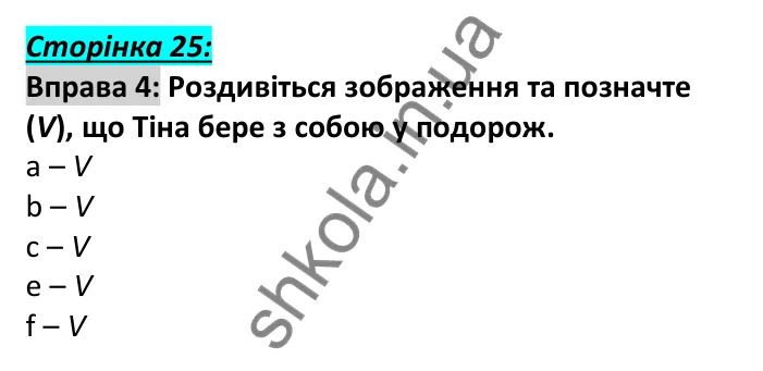 Відповідь до вправи 4, сторінка 25 - ГДЗ Англійська мова 6 клас Мітчелл 2023