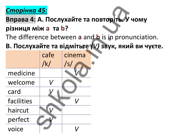 Відповідь до вправи 4, сторінка 45 - ГДЗ Англійська мова 6 клас Мітчелл 2023