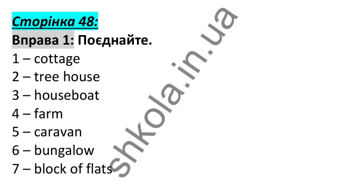 Відповідь до вправи 1, сторінка 48 - ГДЗ Англійська мова 6 клас Мітчелл 2023