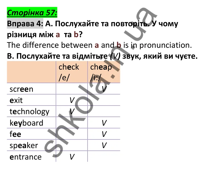 Відповідь до вправи 4, сторінка 57 - ГДЗ Англійська мова 6 клас Мітчелл 2023