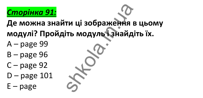 Відповідь до вступної сторінки модуля 8, сторінка 91 - ГДЗ Англійська мова 6 клас Мітчелл 2023