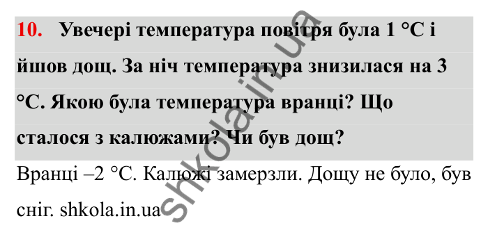 Відповідь до завдання 10 (с. 23) з математики для 6 класу (Бевз, 2023): Цілі числа