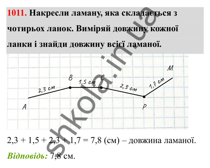 Відповідь до завдання 1011 (с. 155) з математики для 6 класу (Бевз, 2023): Задачі для повторення за курс 5 класу