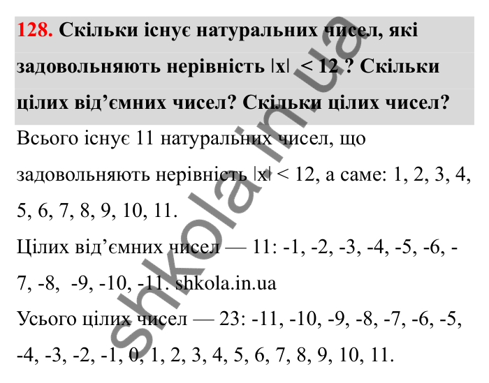 Відповідь до завдання 128 (с. 38) з математики для 6 класу (Бевз, 2023): Модуль числа