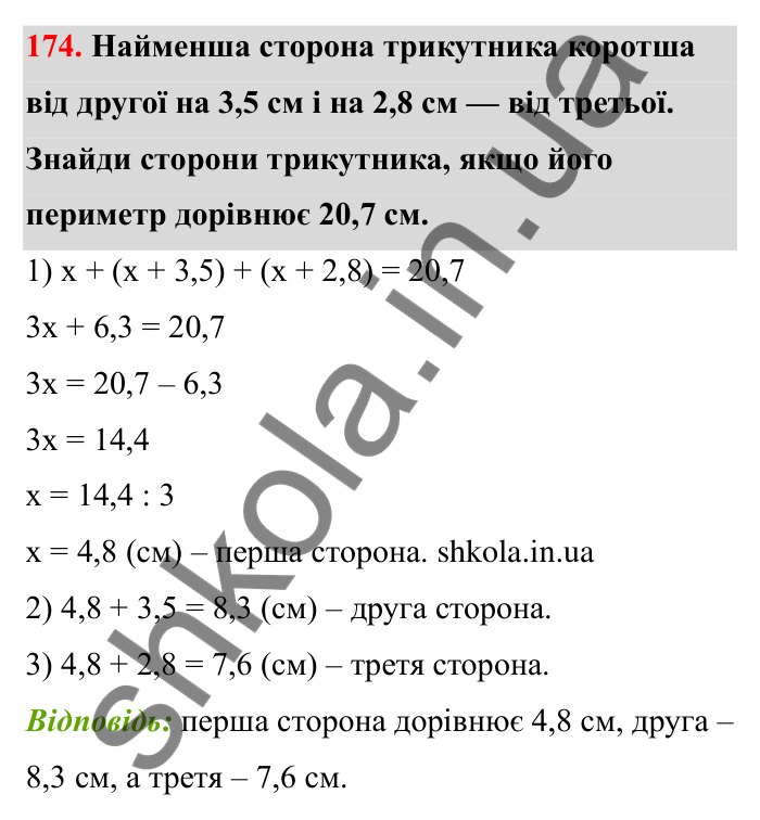 Відповідь до завдання 174 (с. 44) з математики для 6 класу (Бевз, 2023): Порівняння цілих чисел
