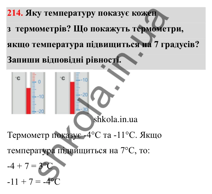 Відповідь до завдання 214 (с. 48) з математики для 6 класу (Бевз, 2023): Додавання цілих чисел. Закони додавання