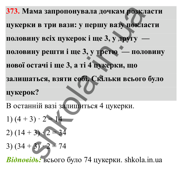 Відповідь до завдання 373 (с. 66) з математики для 6 класу (Бевз, 2023): Ділення цілих чисел