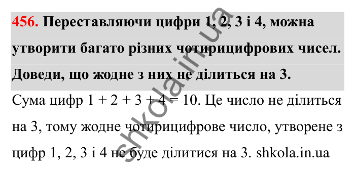 Завдання 456 Відповідь до завдання 456 (с. 77) з математики для 6 класу (Бевз, 2023): Ознаки подільності. Розкладання чисел на прості...