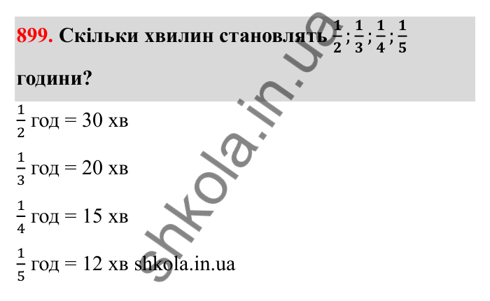 Відповідь до завдання 899 (с. 140) з математики для 6 класу (Бевз, 2023): Знаходження дробу від числа і числа за його...