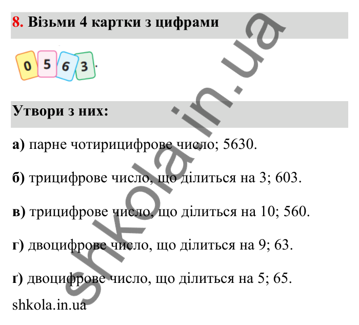 Відповідь до завдання 8 (с. 6) з математики для 6 класу (Бевз, 2023): Повторення за 5 клас. Прості і складені числа...