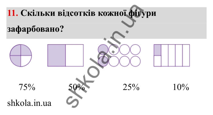 Відповідь до завдання 11 (с. 19) з математики для 6 класу (Бевз, 2023): Повторення за 5 клас. Десяткові дроби. Відсоткові...