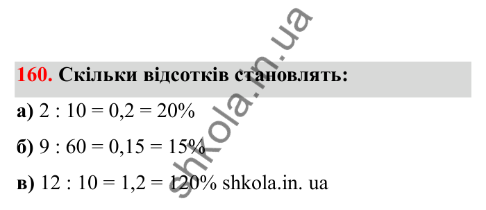 Відповідь до завдання 160 (с. 38) з математики для 6 класу (Бевз, 2023), частина 2: Масштаб