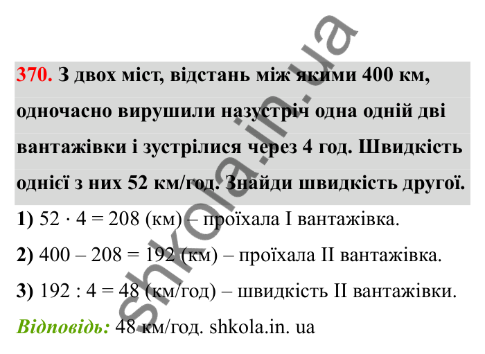 Відповідь до завдання 370 (с. 67) з математики для 6 класу (Бевз, 2023), частина 2: Діаграми
