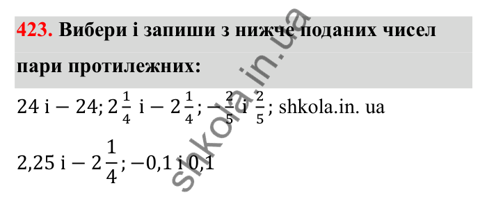 Завдання 423 Відповідь до завдання 423 (с. 78) з математики для 6 класу (Бевз, 2023), частина 2: Раціональні числа