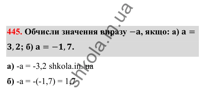 Відповідь до завдання 445 (с. 80) з математики для 6 класу (Бевз, 2023), частина 2: Раціональні числа