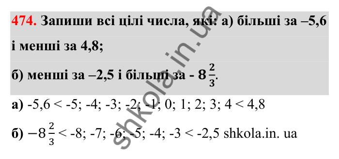 Завдання 474 Відповідь до завдання 474 (с. 84) з математики для 6 класу (Бевз, 2023), частина 2: Порівняння раціональних чисел
