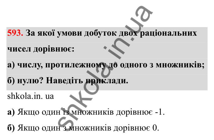 Відповідь до завдання 593 (с. 99) з математики для 6 класу (Бевз, 2023), частина 2: Множення раціональних чисел