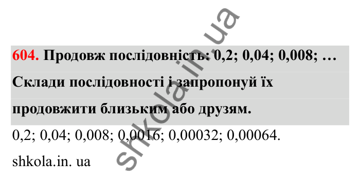 Відповідь до завдання 604 (с. 100) з математики для 6 класу (Бевз, 2023), частина 2: Множення раціональних чисел