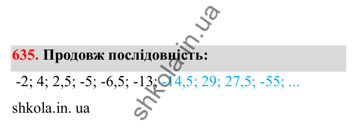 Відповідь до завдання 635 (с. 103) з математики для 6 класу (Бевз, 2023), частина 2: Множення раціональних чисел
