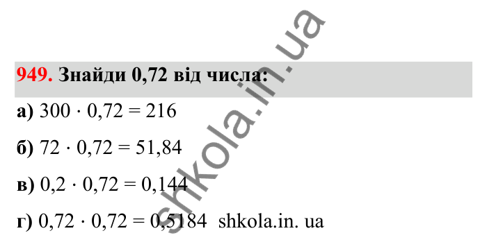 Відповідь до завдання 949 (с. 147) з математики для 6 класу (Бевз, 2023), частина 2: Вправи для повторення за рік