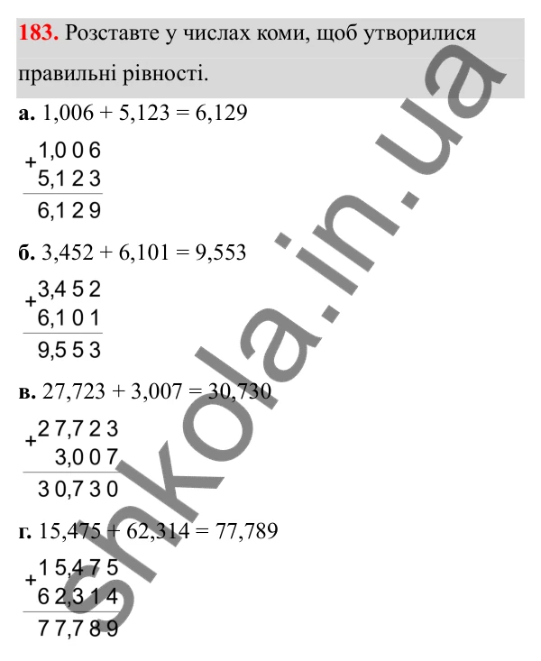 Завдання 183 Відповідь до завдання 183 (с. 88) з математики для 6 класу (Біос, 2023), частина 1: Розділ 4. Десяткові дроби та дії над ними