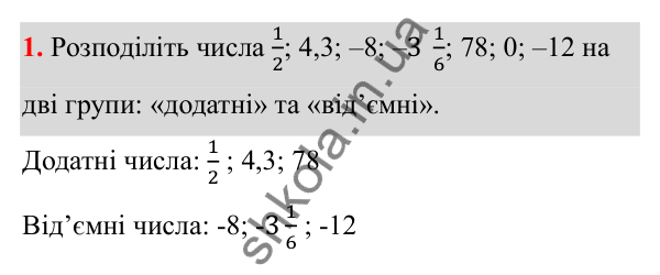 Відповідь до завдання 1 (с. 9) з математики для 6 класу (Біос, 2023), частина 2: Розділ 9. Цілі числа та дії над ними