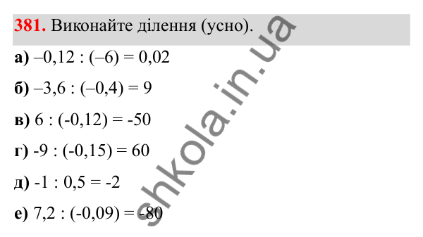 Відповідь до завдання 381 (с. 165) з математики для 6 класу (Біос, 2023), частина 2: Розділ 16. Повторення