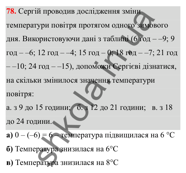 Відповідь до завдання 78 (с. 41) з математики для 6 класу (Біос, 2023), частина 2: Розділ 10. Раціональні числа та дії над ними