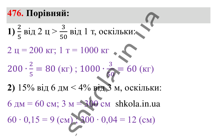 Ділення звичайних дробів, завдання 476 Відповідь до завдання 476 (с. 96) з математики для 6 класу (Істер, 2023), частина 1: § 12. Ділення звичайних дробів