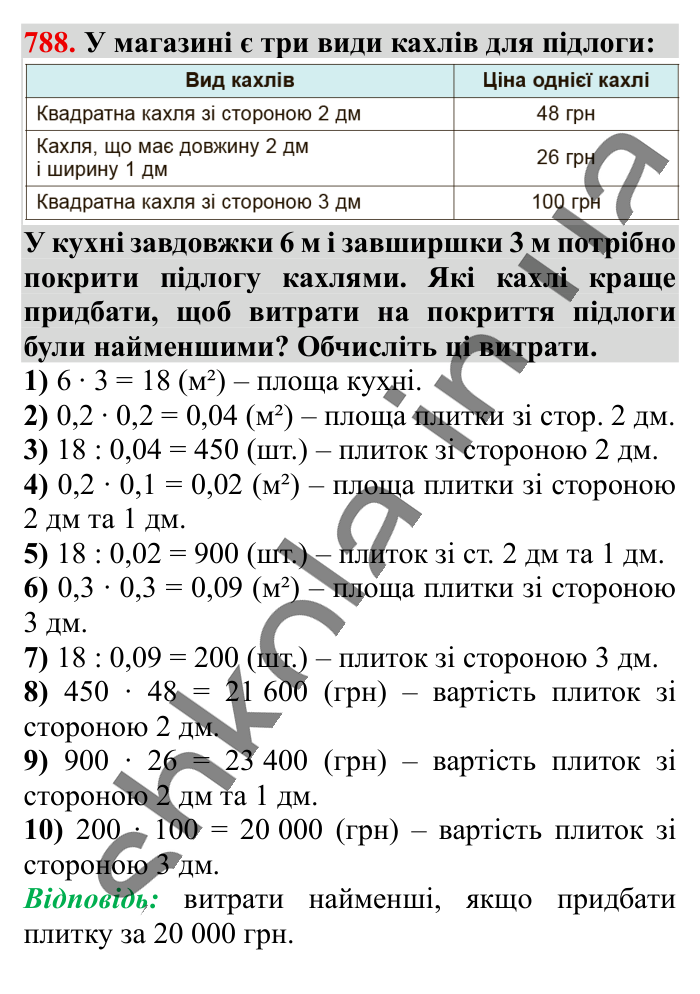 Відсоткові розрахунки, завдання 788 Відповідь до завдання 788 (с. 172) з математики для 6 класу (Істер, 2023), частина 1: § 22. Відсоткові розрахунки