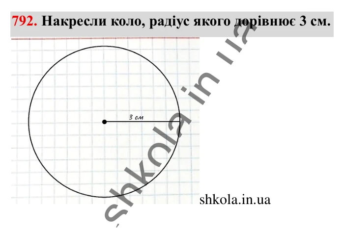 Коло. Довжина кола, завдання 792 Відповідь до завдання 792 (с. 175) з математики для 6 класу (Істер, 2023), частина 1: § 23. Коло. Довжина кола