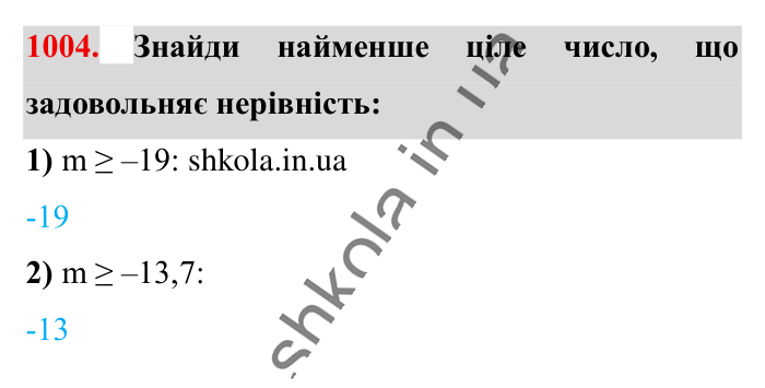 Відповідь до завдання 1004 (с. 28) з математики для 6 класу (Істер, 2023), частина 2: § 30. Порівняння раціональних чисел