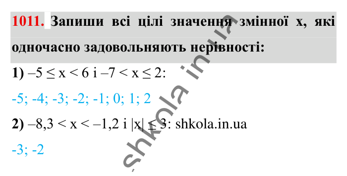 Відповідь до завдання 1011 (с. 29) з математики для 6 класу (Істер, 2023), частина 2: § 30. Порівняння раціональних чисел