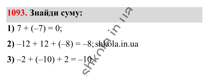 Відповідь до завдання 1093 (с. 45) з математики для 6 класу (Істер, 2023), частина 2: § 33. Властивості додавання