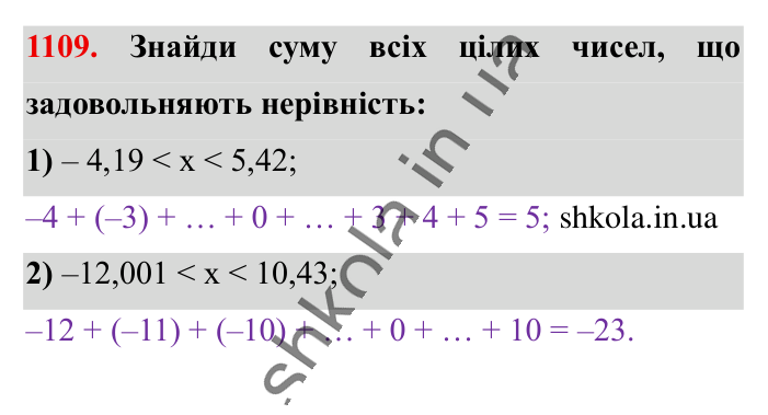 Відповідь до завдання 1109 (с. 47) з математики для 6 класу (Істер, 2023), частина 2: § 33. Властивості додавання