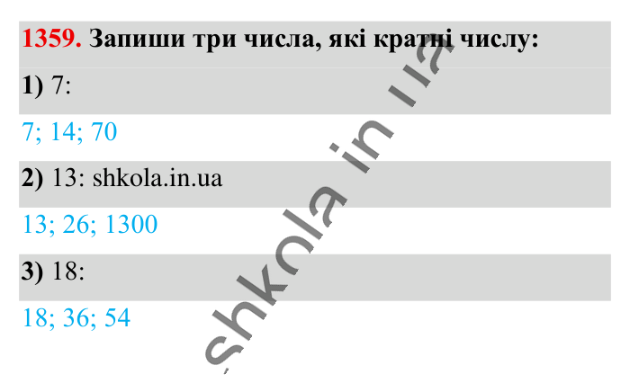 Відповідь до завдання 1359 (с. 94) з математики для 6 класу (Істер, 2023), частина 2: § 40. Ділення раціональних чисел