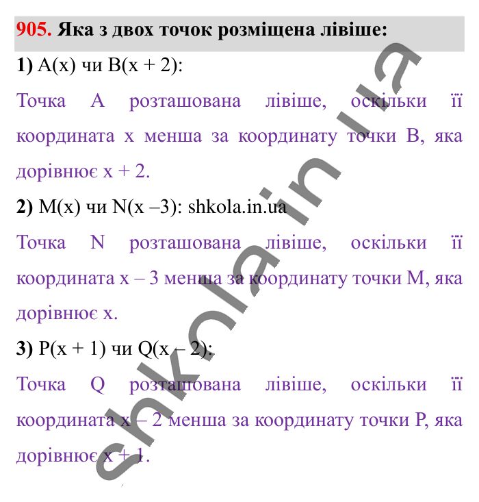 Відповідь до завдання 905 (с. 13) з математики для 6 класу (Істер, 2023), частина 2: § 27. Координатна пряма