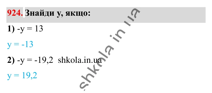 Відповідь до завдання 924 (с. 17) з математики для 6 класу (Істер, 2023), частина 2: § 28. Протилежні числа. Цілі числа. Раціональні числа