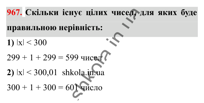 Відповідь до завдання 967 (с. 22) з математики для 6 класу (Істер, 2023), частина 2: § 29. Модуль числа