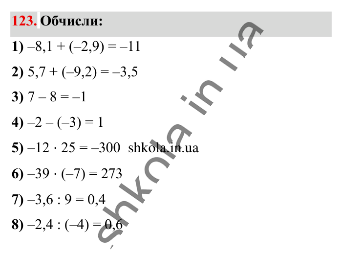 Відповідь до вправи 123 (с. 180) з математики для 6 класу (Істер, 2023), частина 2: Вправи для повторення розділу 3