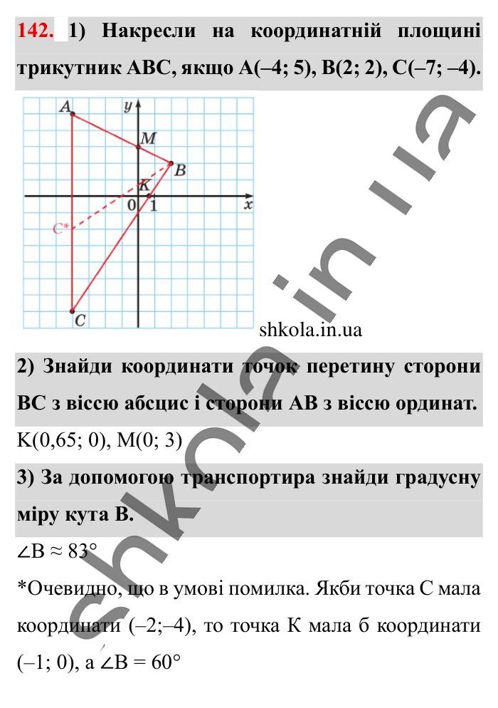 Відповідь до вправи 142 (с. 183) з математики для 6 класу (Істер, 2023), частина 2: Вправи для повторення розділу 3