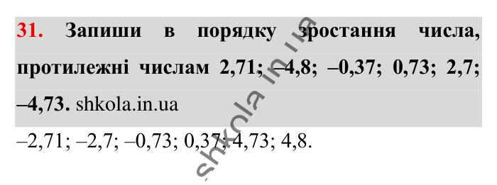 Відповідь до вправи 31 (с. 169) з математики для 6 класу (Істер, 2023), частина 2: Вправи для повторення розділу 3