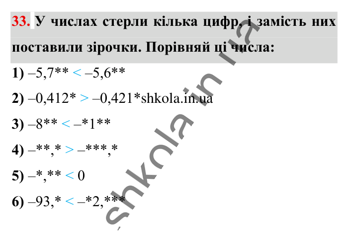 Відповідь до вправи 33 (с. 169) з математики для 6 класу (Істер, 2023), частина 2: Вправи для повторення розділу 3