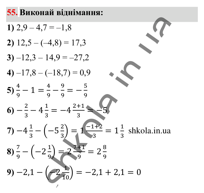 Відповідь до вправи 55 (с. 172) з математики для 6 класу (Істер, 2023), частина 2: Вправи для повторення розділу 3